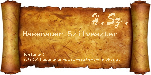 Hasenauer Szilveszter névjegykártya